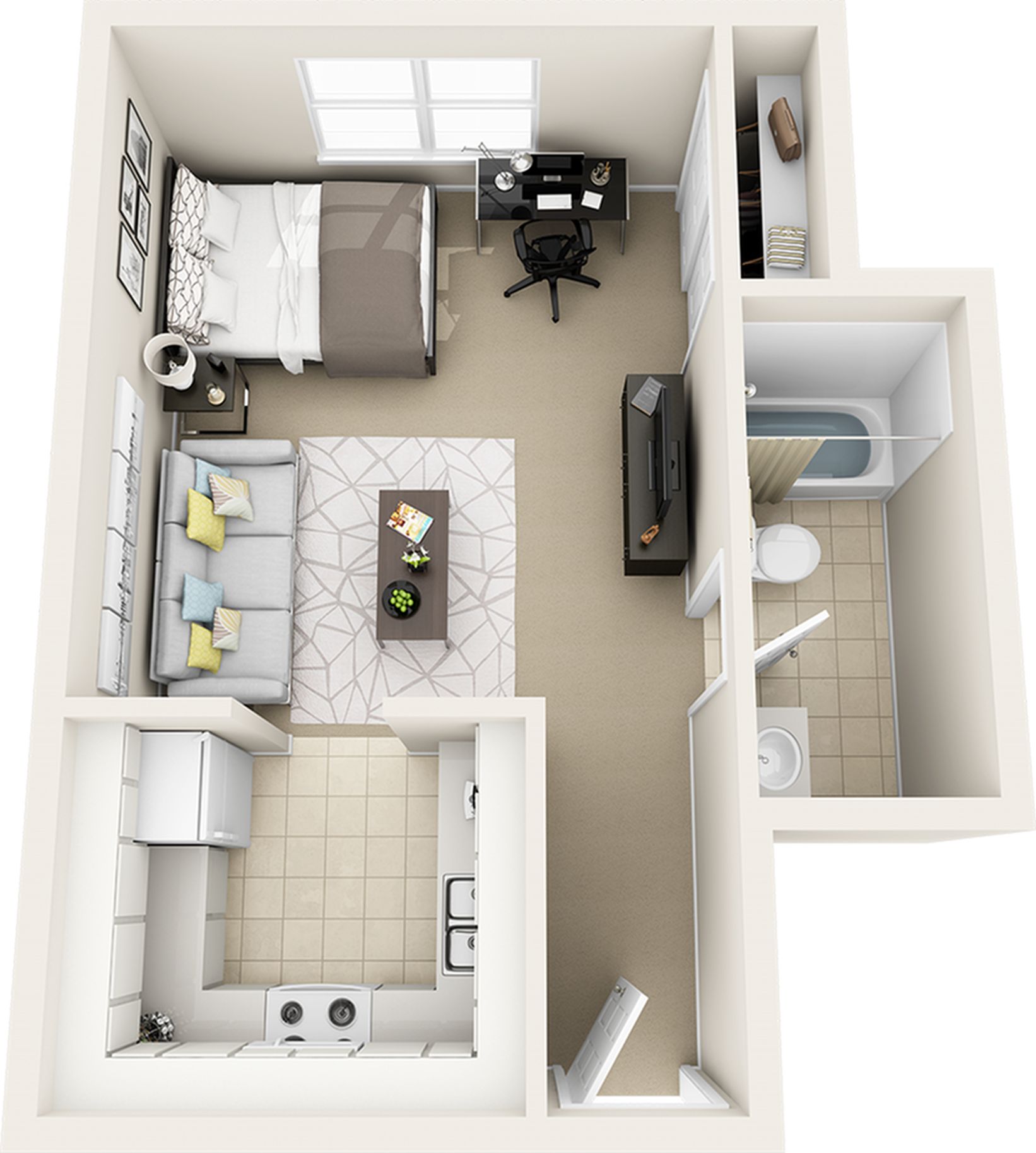 Central Place Studio w/ Wood Floors